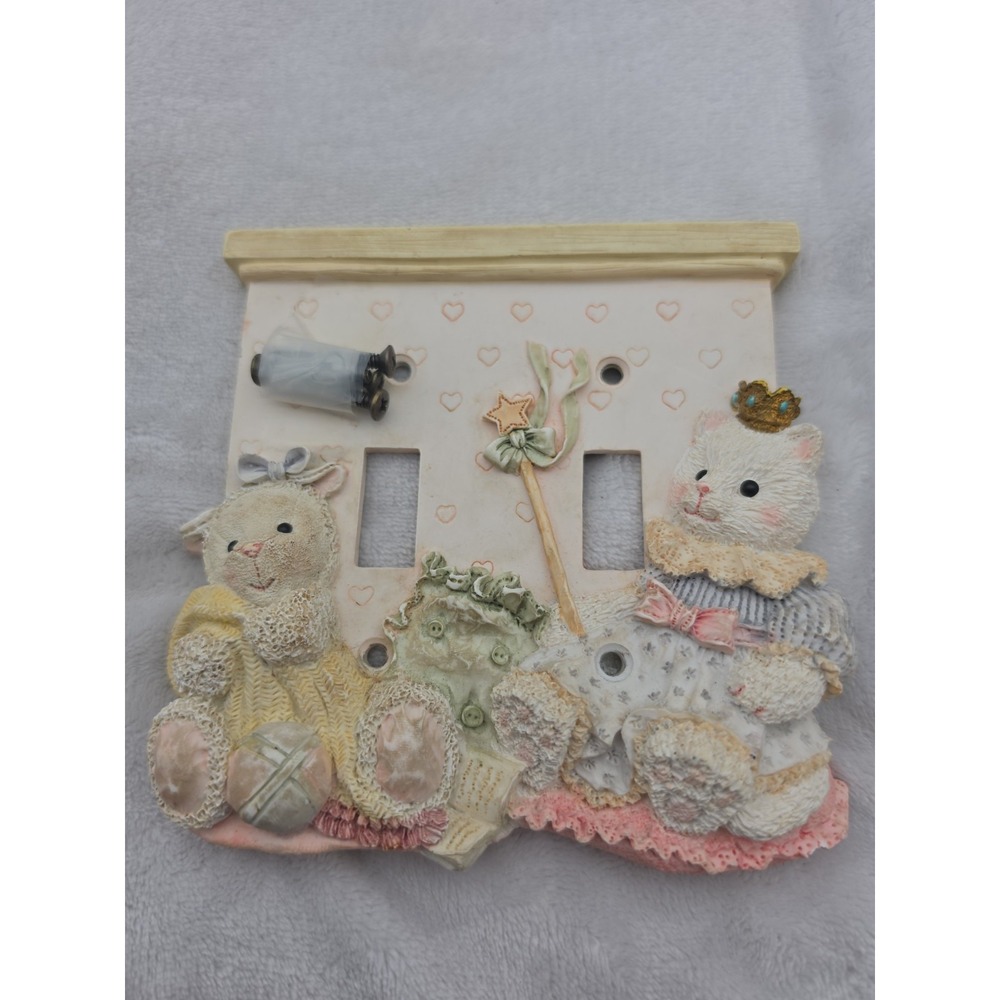 Wall Single Double Switch Plate Cover- Texture Sheep -Bear-FIGI-Handpainted